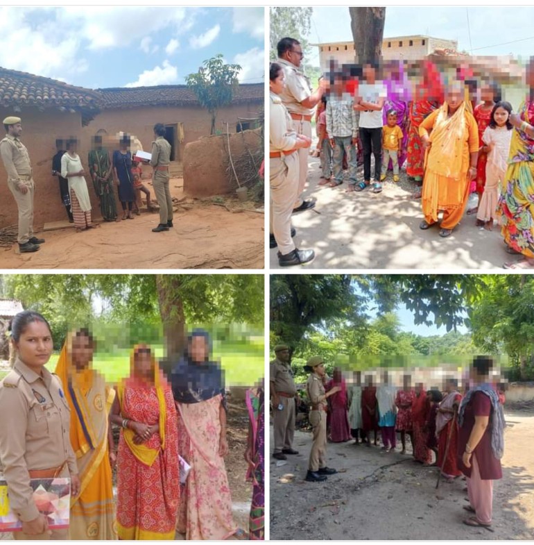 सोनभद्र जनपद की पुलिस द्वारा अभियान चला कर मिशन शक्ति के तहत महिलावो लड़कियों को किया गया जागरूक