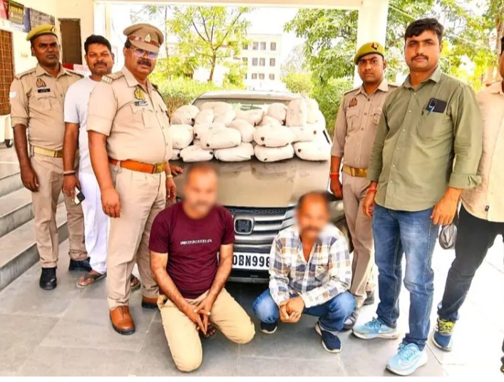 _मीरजापुर में हरदोई निवासी दो गांजा तस्कर भारी तादाद में अवैध गांजा के साथ पकड़े गए_