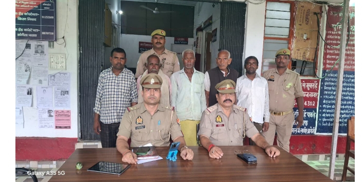 थाना म्योरपुर पुलिस ने पांच वारण्टियों को किया गिरफ्तार-