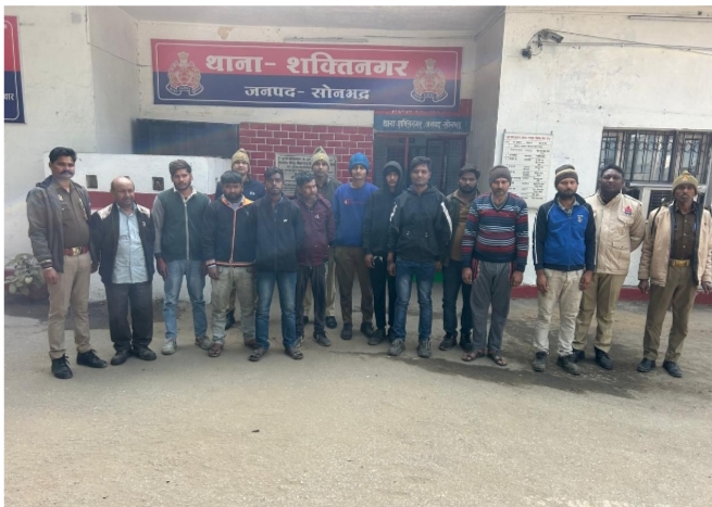 सोनभद्र थाना शक्तिनगर पुलिस द्वारा आमदा फौजदारी के प्रकरण में दोनों पक्षों के कुल 08 अभियुक्त गिरफ्तार