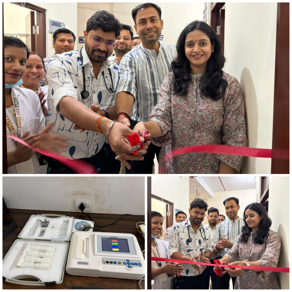 स्वास्थ्य सेवाओं में एक और बड़ी उपलब्धि   एपेक्स ट्रस्ट हॉस्पिटल एंड डायग्नोस्टिक, चुनार* में *अत्याधुनिक पल्मोनरी फंक्शन टेस्ट (PFT) मशीन का शुभारंभ