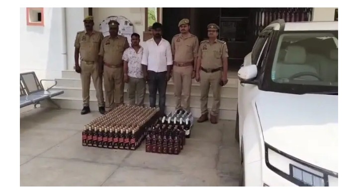 क्रेटा कार से 30 लाख की अवैध शराब बरामद, दो अंतरराज्यीय तस्कर गिरफ्तार