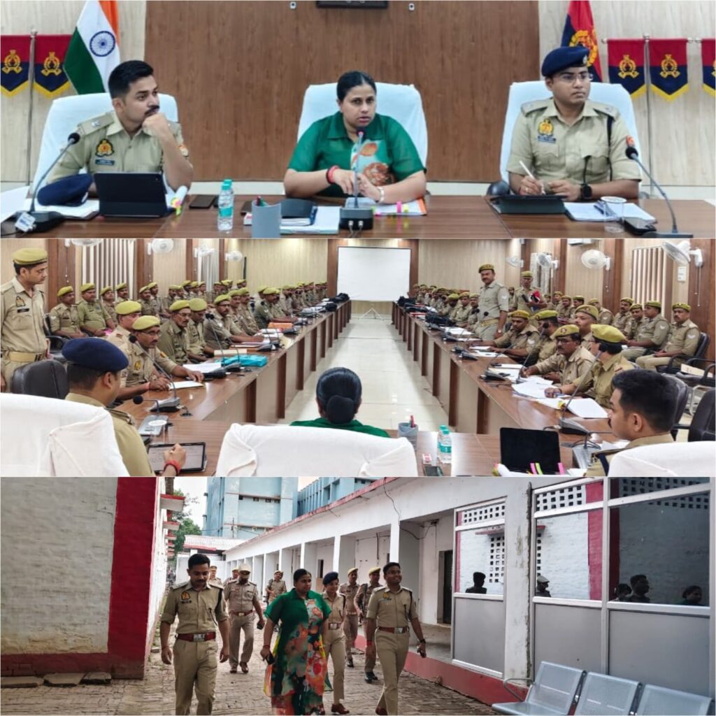 गोष्ठी के उपरान्त पुलिस लाइन का भ्रमण/निरीक्षण कर सम्बन्धित को दिया गया आवश्यक दिशा निर्देश