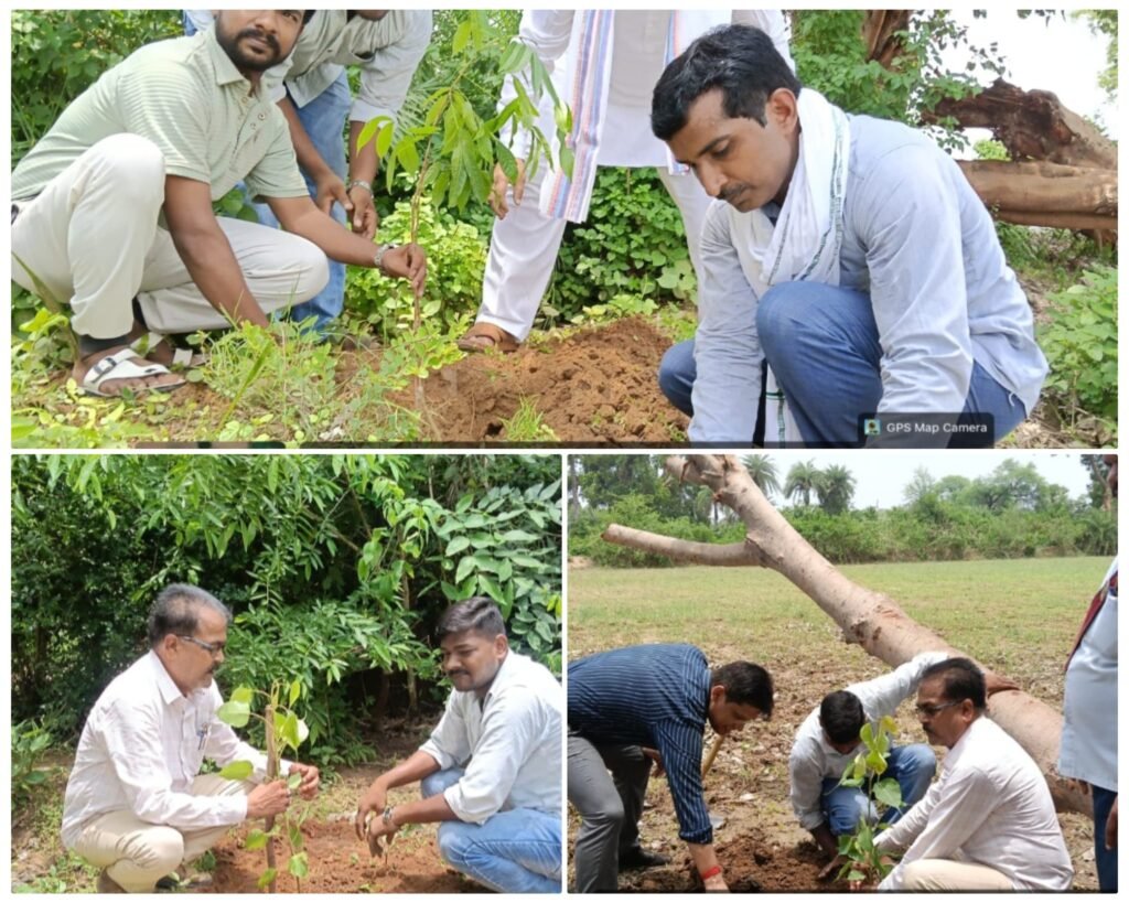 वृक्षारोपण महाभियान के तहत शिवपुर ग्राम सभा में किया गया पौधारोपण