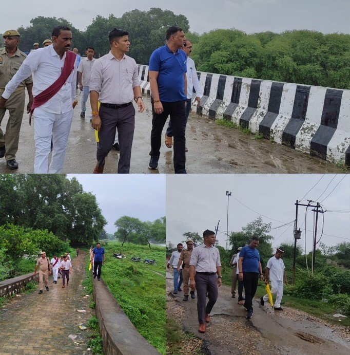 मीरजापुर में बाढ़ को लेकर प्रशासन अलर्ट, जिलाधिकारी ने किया अकोढ़ी और चौकठ का निरीक्षण